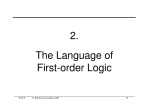 2. The Language of First-order Logic