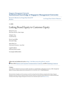 Linking Brand Equity to Customer Equity