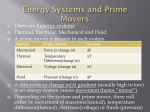 Energy Systems, Prime Movers and Force