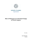 Role of Metonymy in Unmarked Change of Word Category