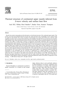 Thermal structure of continental upper mantle inferred