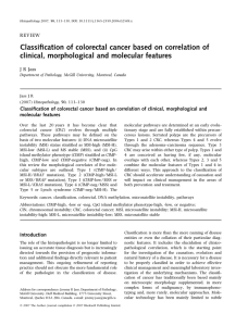 Classification of colorectal cancer based on correlation of clinical