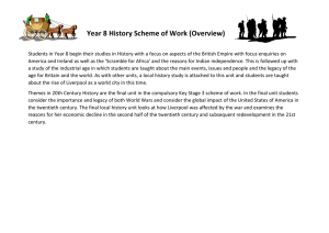 Year 8 History Scheme of Work (Overview)