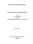 Some Imperatives in Indian Agriculture