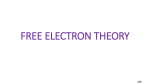 free electron theory