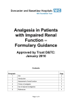 Analgesia in Patients with Impaired Renal Function – Formulary