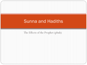 Sunna and Hadiths - University of Mount Union