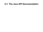 2.3 The Java API Documentation