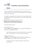Transitive and Intransitive Verbs Handout