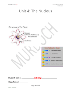 Unit 4: The Nucleus