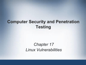 Computer Security and Penetration Testing Chapter 17 Linux
