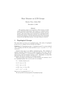 Haar Measure on LCH Groups