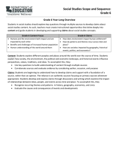 Social Studies Sample Scope and Sequence - Grade 6