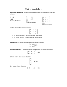 Matrix Vocabulary