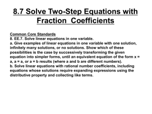 8.7 Solve Two-Step Equations with Fraction Coefficients