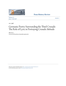 Germanic Poetry Surrounding the Third Crusade