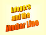Integers and the Number Line