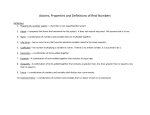 Axioms, Properties and Definitions of Real Numbers