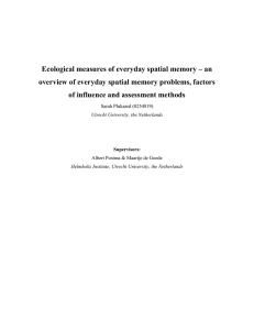 Master thesis: Ecological measures of spatial memory
