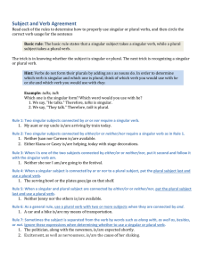 Subject and Verb Agreement