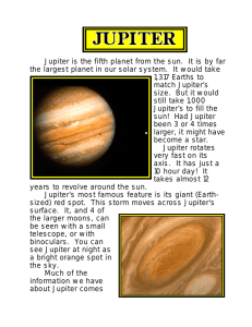 Jupiter is the fifth planet from the sun. It is by far the