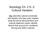 Sociology Ch. 2 S. 2: Cultural Variation