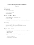 Topic 5 Cluster Sampling: Basics