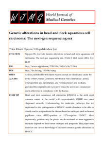 Genetic alterations in head and neck squamous cell carcinoma: The