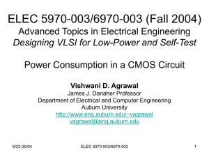 Lecture 7 Power Consumption in CMOS Circuits and Low Power
