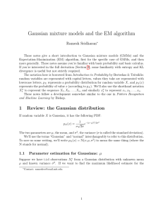 Gaussian mixture models and the EM algorithm