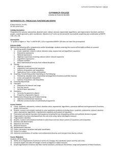 MATH 176 Page 1 of 3 Curriculum Committee Approval: 4-29