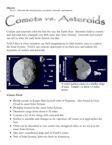 Comets vs. Asteroids