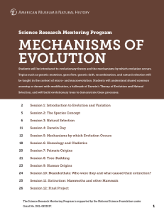 MECHANISMS OF EVOLUTION - American Museum of Natural History