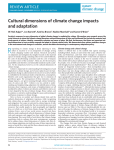 Cultural dimensions of climate change impacts and adaptation