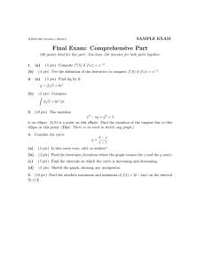 SAMPLE Final Exam: Comprehensive Part