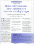 Product Differentiation and Market Segmentation As