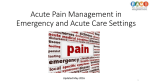 Acute Pain Management - Pain Assessment and Management