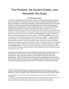 The Persians, the Ancient Greeks, and Alexander the Great