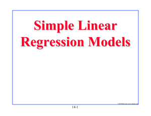 Simple Linear Regression Models