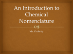 Writing and Naming Chemical Formulas