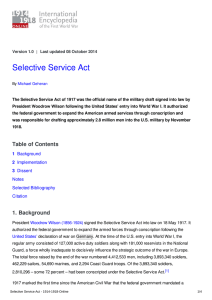 Selective Service Act - 1914-1918