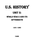 US History Unit 5: World War II and Its Aftermath 1931