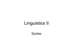 Linguistics II