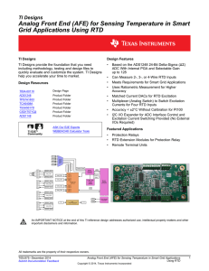 Analog Front End (AFE) for Sensing Temperature in Smart Grid