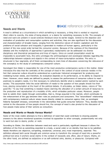 Needs and Wants _ Encyclopedia of Consumer Culture