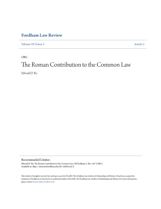 The Roman Contribution to the Common Law