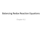 9.2 Balancing Redox Reaction Equations