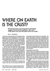 WHERE ON EARTH IS THE CRUST?
