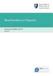 Blood Transfusion in Obstetrics