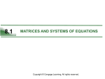 matrices and systems of equations